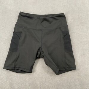 Ebb & Flow Athletic Biker Shorts Women Medium Black Stretch 7" Inseam High Waist